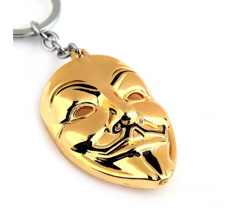 Gold Joker Face Metal Keychain